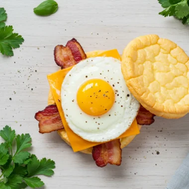 Cloud Bread Breakfast Sandwich