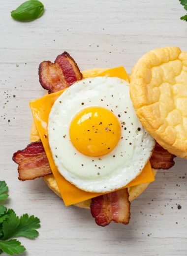 Cloud Bread Breakfast Sandwich