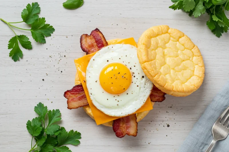 Cloud Bread Breakfast Sandwich