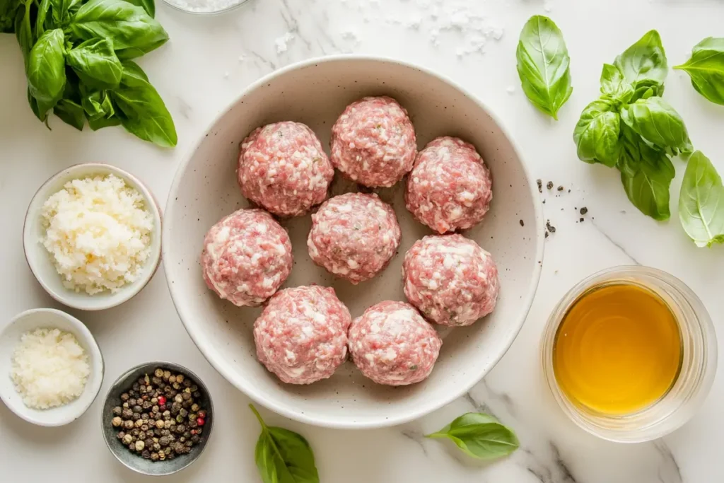 Ingredients for the gluten free meatball recipe